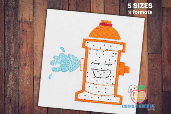 A Bold Fire Hydrant Embroidery Design for Craft Fair Success