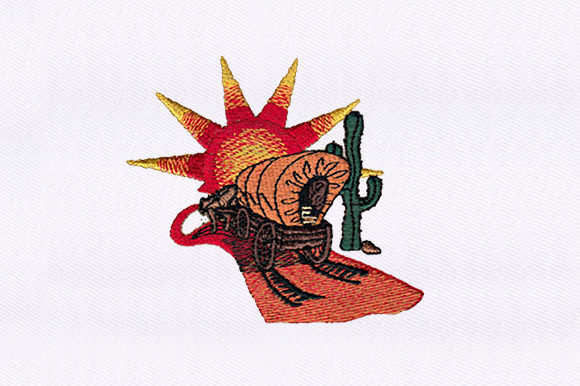 A Cart Driving to Sunset Embroidery Design Review