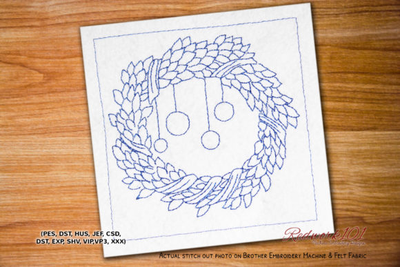 A Christmas Wreath Bluework Embroidery Design Seller's Review