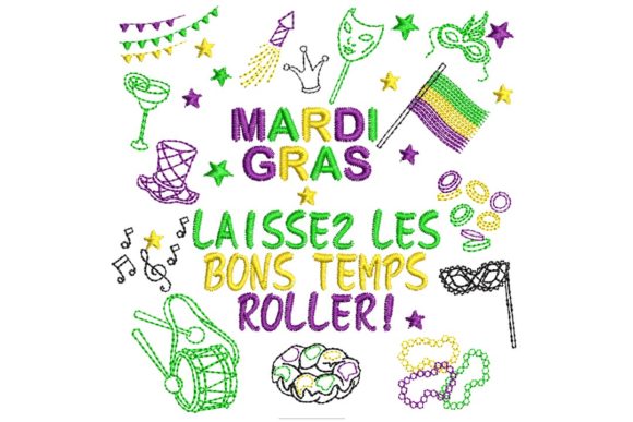 A Designer's Look at the Mardi Gras Symbols Embroidery File