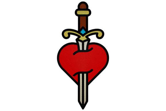 A Designer's Take on the Heart and Knife Embroidery Design