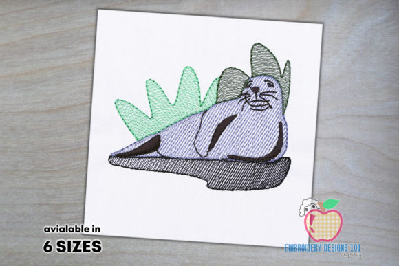 A Gray Seal Embroidery Design for Cozy Holiday Projects