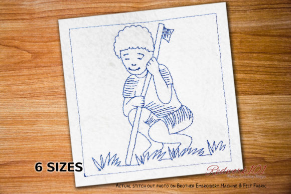 A Hunter with Axe Bluework Design for Craft Businesses