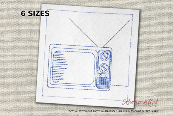 A Retro Television Embroidery Design for Holiday Seasons
