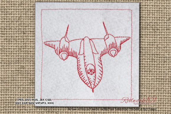 Lockheed SR-71 Blackbird Redwork Embroidery Review