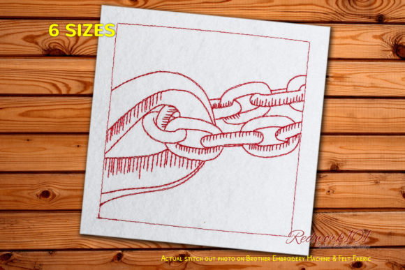 Professional Review: Rope Mooring Chain Redwork Embroidery Design