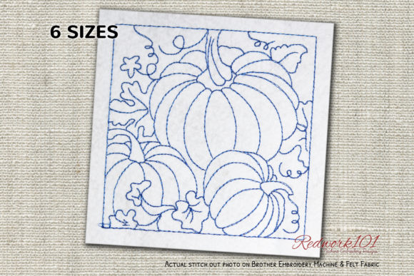 Pumpkins with Leafs Bluework Embroidery Design Review