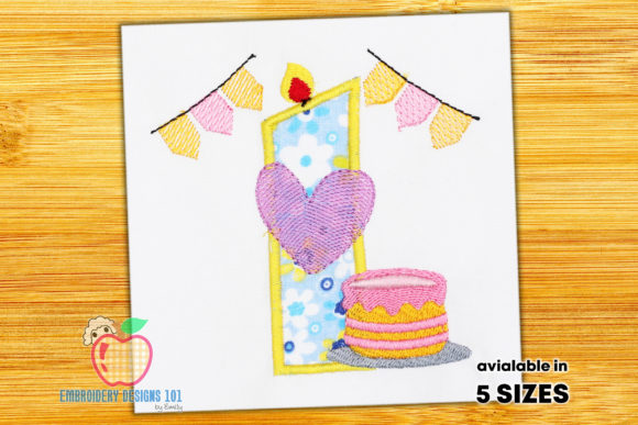 Reviewing Birthday Cake for First Birthday Embroidery Design