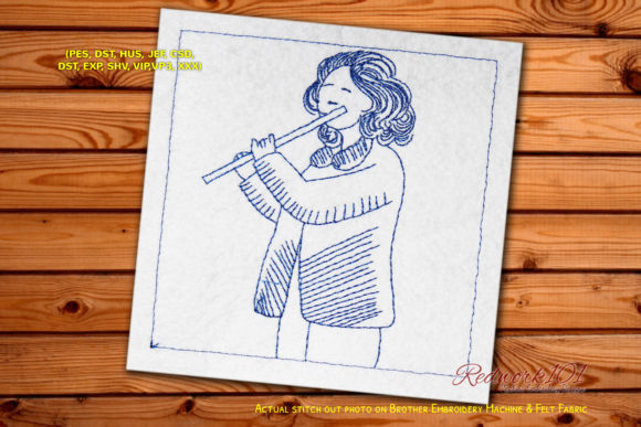 Young Girl Playing Flute: A Detailed Embroidery Designer Review